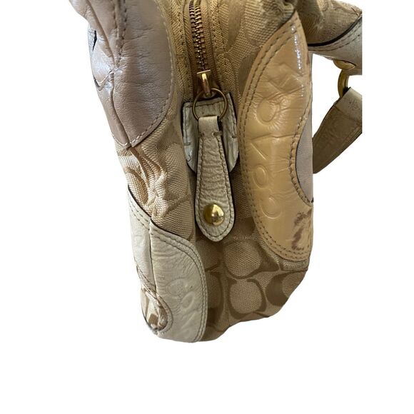 Vintage Coach Patchwork Purse Double Strap Shoulder Bag Luxury Formal Designer - Picture 6 of 16